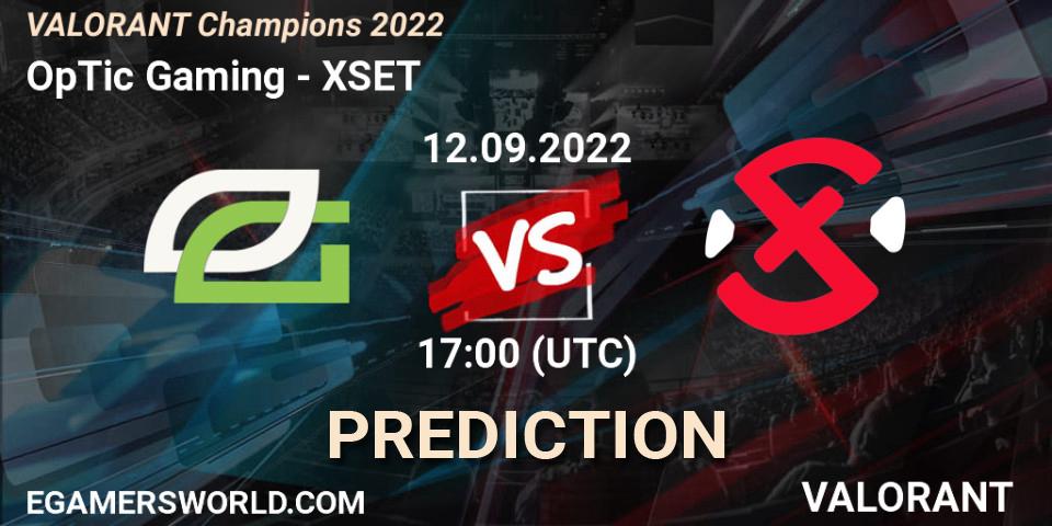 Prognoza OpTic Gaming - XSET. 12.09.22, VALORANT, VALORANT Champions 2022