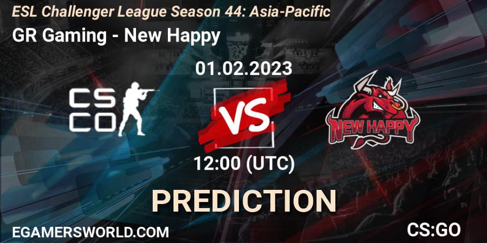 Prognoza GR Gaming - New Happy. 01.02.23, CS2 (CS:GO), ESL Challenger League Season 44: Asia-Pacific
