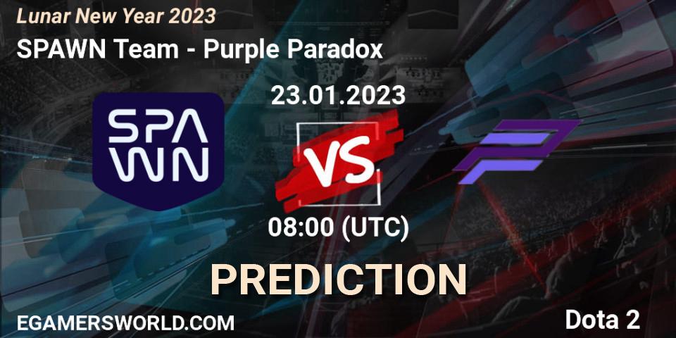 Prognoza SPAWN Team - Purple Paradox. 23.01.23, Dota 2, Lunar New Year 2023