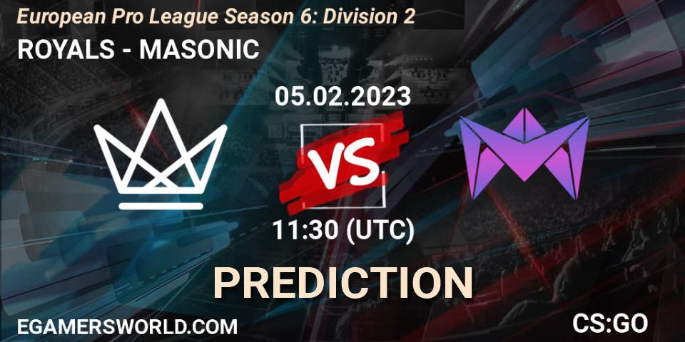 Prognoza ROYALS - MASONIC. 05.02.23, CS2 (CS:GO), European Pro League Season 6: Division 2