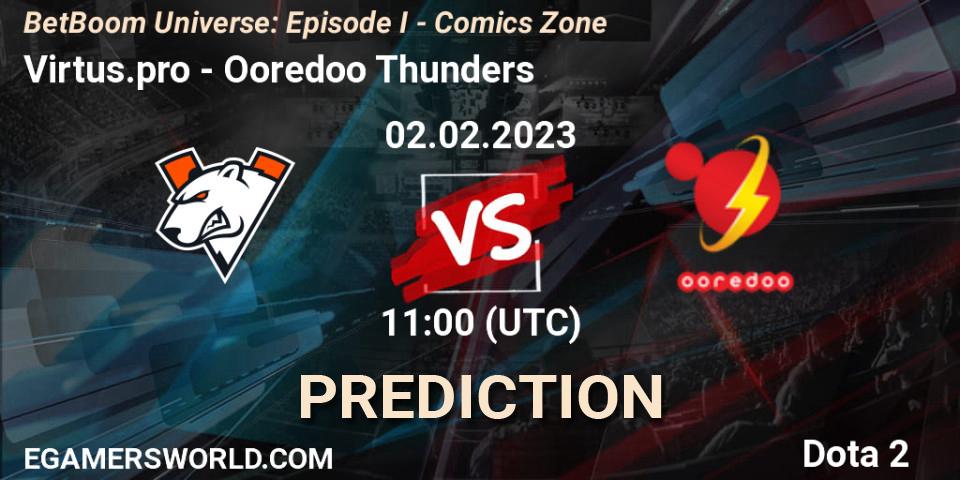 Prognoza Virtus.pro - Ooredoo Thunders. 02.02.23, Dota 2, BetBoom Universe: Episode I - Comics Zone
