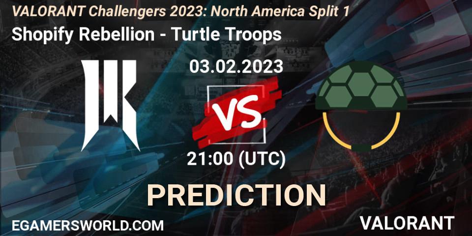 Prognoza Shopify Rebellion - Turtle Troop. 03.02.23, VALORANT, VALORANT Challengers 2023: North America Split 1