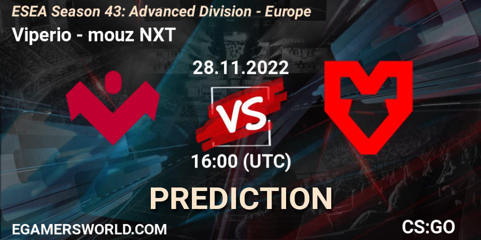 Prognoza Viperio - mouz NXT. 28.11.22, CS2 (CS:GO), ESEA Season 43: Advanced Division - Europe