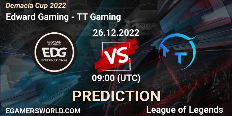 Prognoza Edward Gaming - TT Gaming. 26.12.22, LoL, Demacia Cup 2022