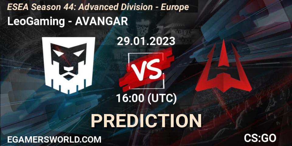 Prognoza LeoGaming - AVANGAR. 29.01.23, CS2 (CS:GO), ESEA Season 44: Advanced Division - Europe