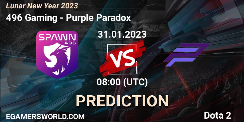 Prognoza 496 Gaming - Purple Paradox. 31.01.23, Dota 2, Lunar New Year 2023