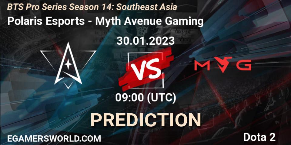 Prognoza Polaris Esports - Myth Avenue Gaming. 30.01.23, Dota 2, BTS Pro Series Season 14: Southeast Asia
