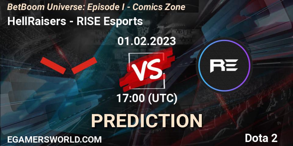 Prognoza HellRaisers - RISE Esports. 01.02.23, Dota 2, BetBoom Universe: Episode I - Comics Zone
