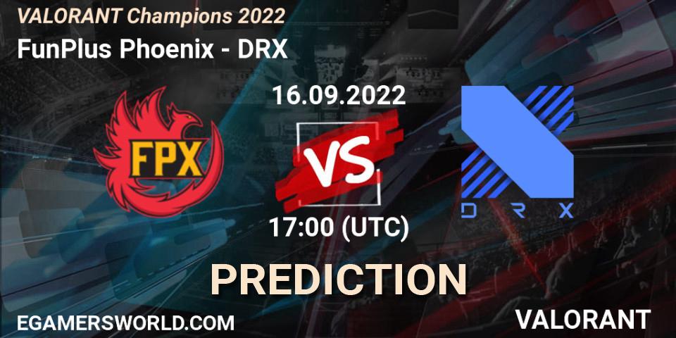 Prognoza FunPlus Phoenix - DRX. 16.09.22, VALORANT, VALORANT Champions 2022