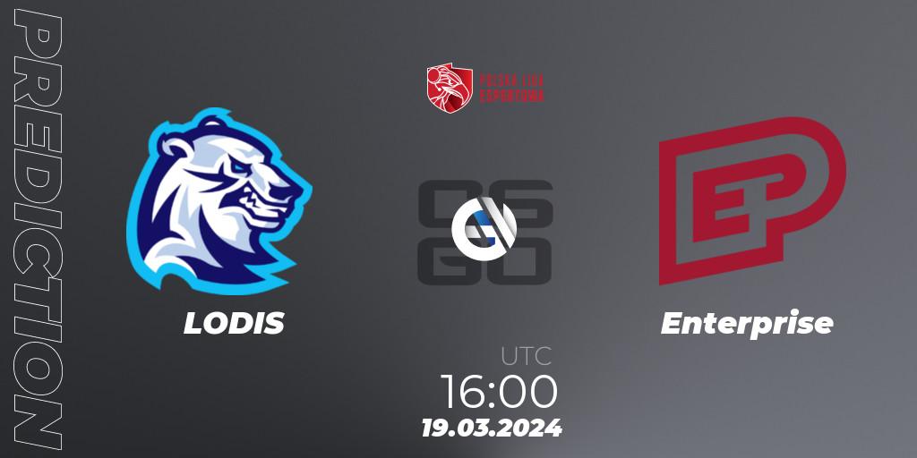 Prognoza LODIS - Enterprise. 19.03.24, CS2 (CS:GO), Polska Liga Esportowa 2024: Split #1