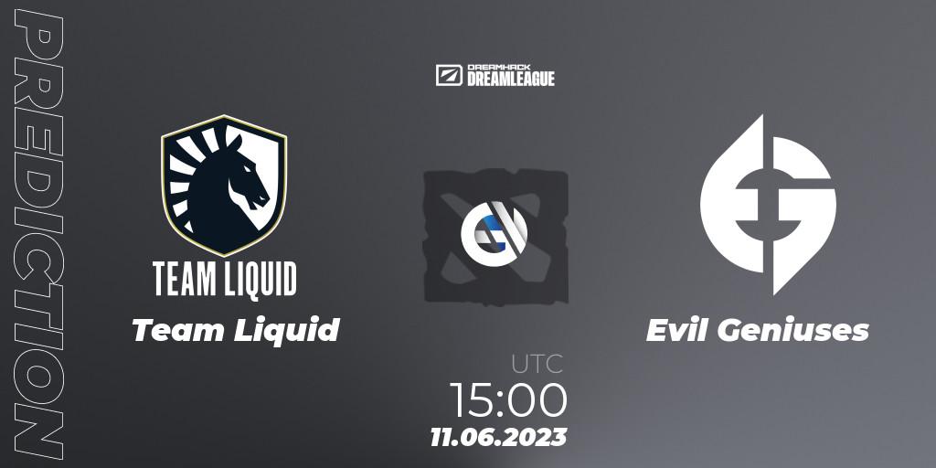Prognoza Team Liquid - Evil Geniuses. 11.06.23, Dota 2, DreamLeague Season 20 - Group Stage 1
