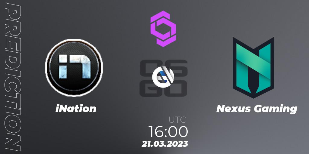 Prognoza iNation - Nexus Gaming. 21.03.23, CS2 (CS:GO), CCT West Europe Series #2