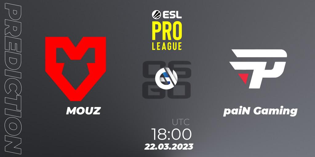 Prognoza MOUZ - paiN Gaming. 22.03.23, CS2 (CS:GO), ESL Pro League Season 17