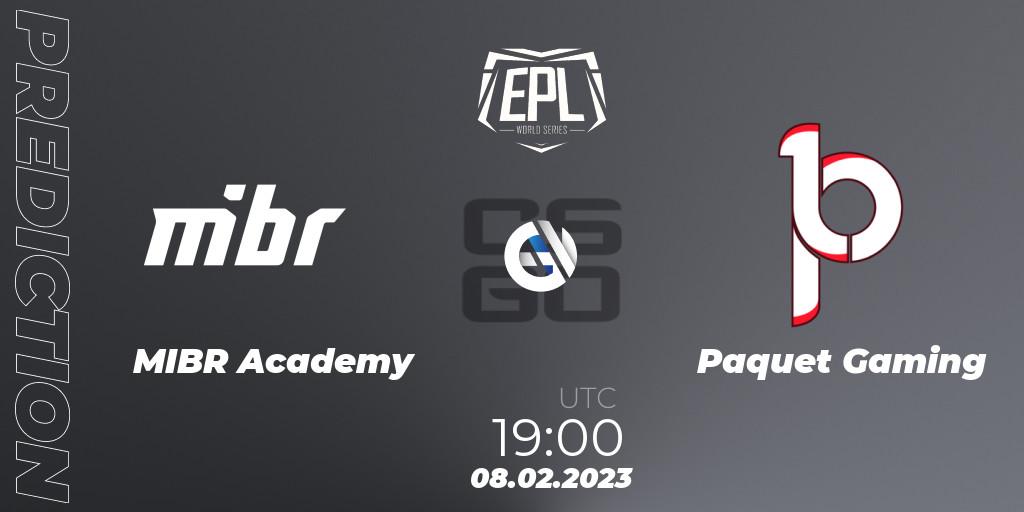 Prognoza MIBR Academy - Paquetá Gaming. 09.02.23, CS2 (CS:GO), EPL World Series: Americas Season 2