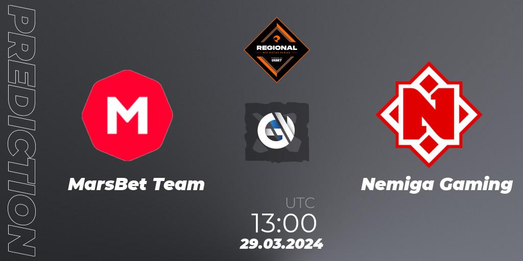 Prognoza MarsBet Team - Nemiga Gaming. 29.03.24, Dota 2, RES Regional Series: EU #1