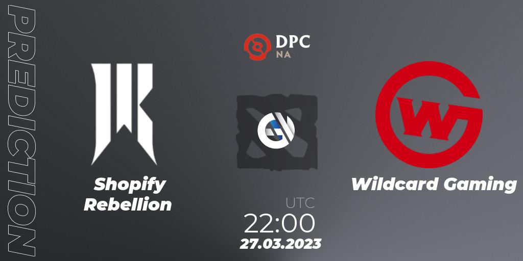 Prognoza Shopify Rebellion - Wildcard Gaming. 27.03.23, Dota 2, DPC 2023 Tour 2: NA Division I (Upper)