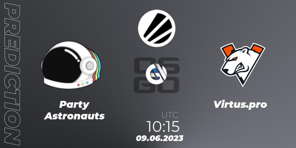 Prognoza Party Astronauts - Virtus.pro. 09.06.23, CS2 (CS:GO), ESL Challenger Katowice 2023