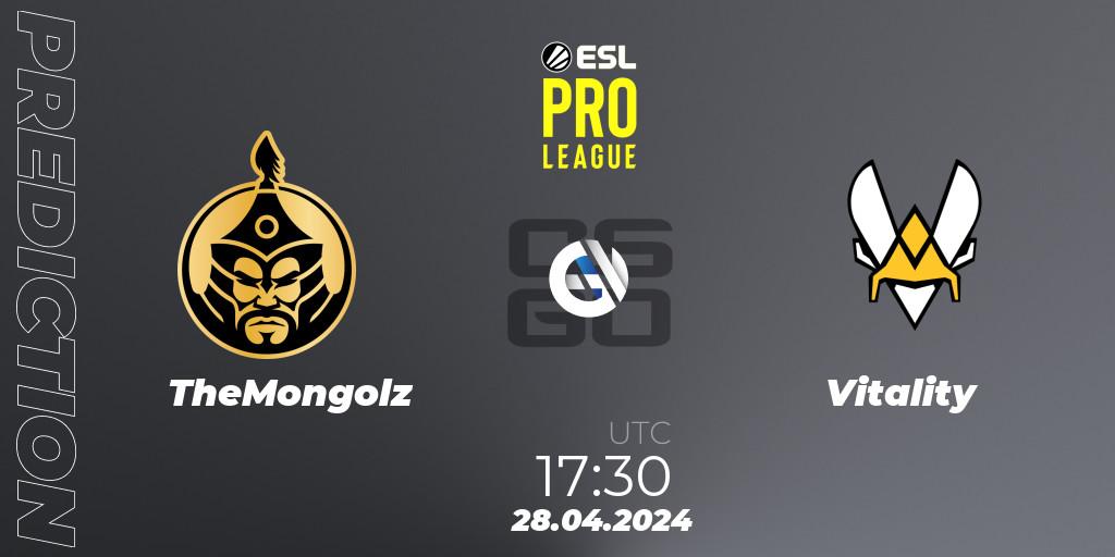 Prognoza TheMongolz - Vitality. 28.04.24, CS2 (CS:GO), ESL Pro League Season 19