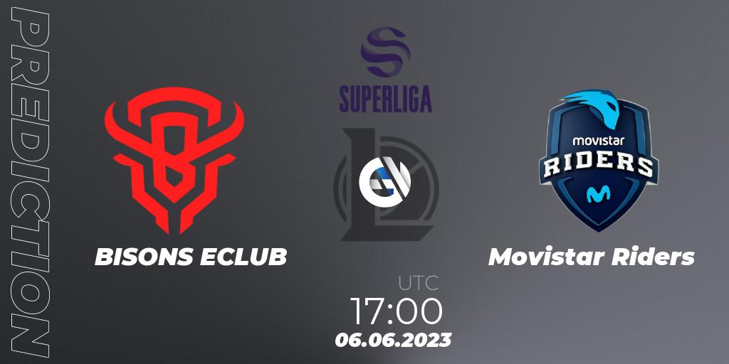 Prognoza BISONS ECLUB - Movistar Riders. 06.06.23, LoL, Superliga Summer 2023 - Group Stage