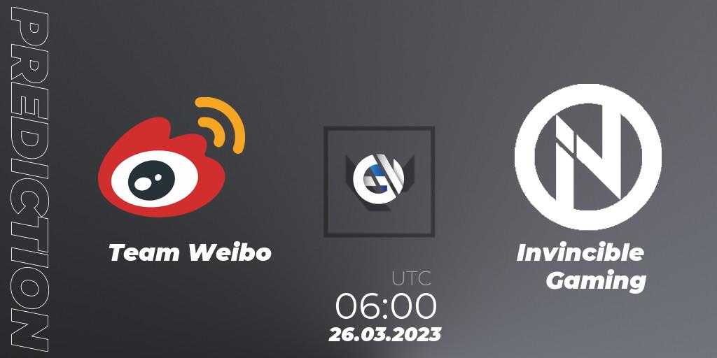 Prognoza Team Weibo - Invincible Gaming. 26.03.23, VALORANT, FGC Valorant Invitational 2023: Act 1