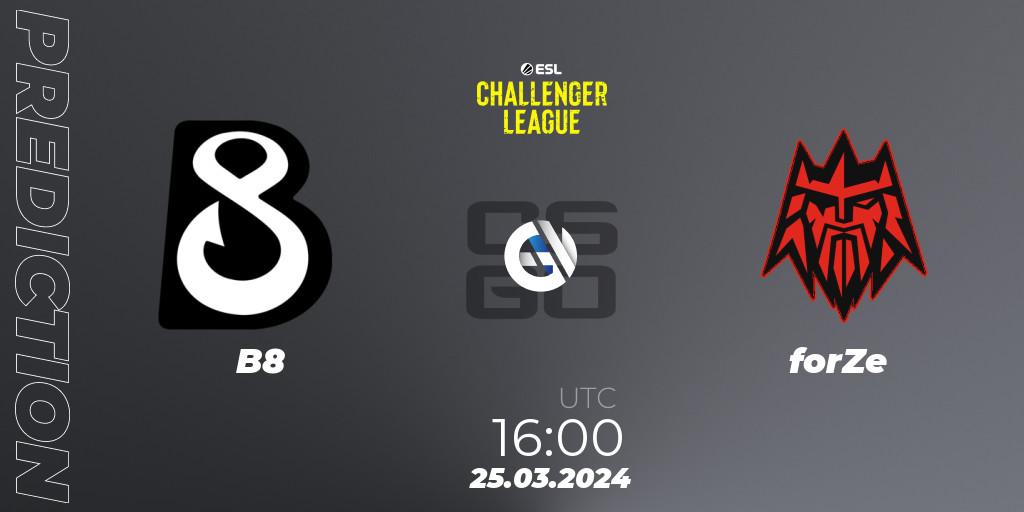 Prognoza B8 - forZe. 25.03.24, CS2 (CS:GO), ESL Challenger League Season 47: Europe