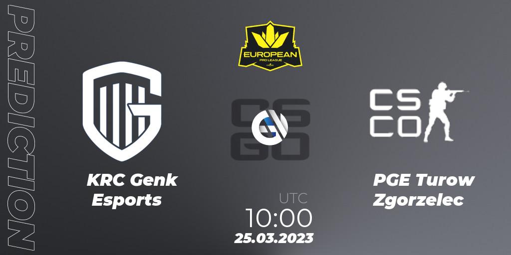 Prognoza KRC Genk Esports - PGE Turow Zgorzelec. 25.03.23, CS2 (CS:GO), European Pro League Season 7: Division 2