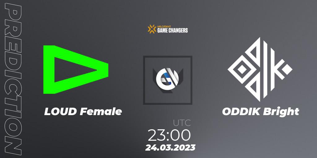 Prognoza LOUD Female - ODDIK Bright. 24.03.23, VALORANT, VCT 2023: Game Changers Brazil Series 1