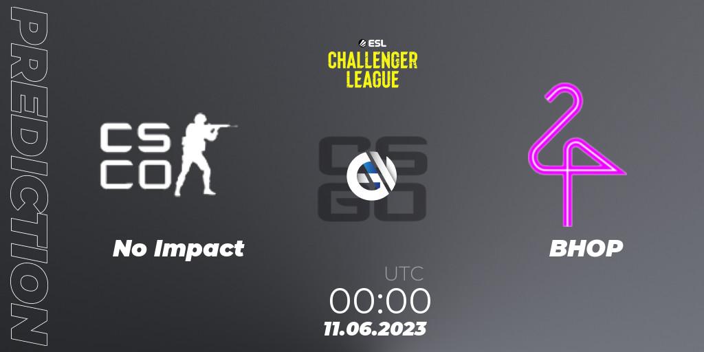 Prognoza No Impact - BHOP. 11.06.23, CS2 (CS:GO), ESL Challenger League Season 45 Relegation: North America