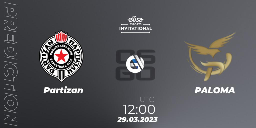 Prognoza Partizan - PALOMA. 29.03.23, CS2 (CS:GO), Elisa Invitational Spring 2023 Contenders