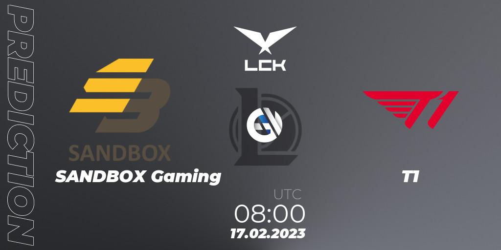 Prognoza SANDBOX Gaming - T1. 17.02.23, LoL, LCK Spring 2023 - Group Stage