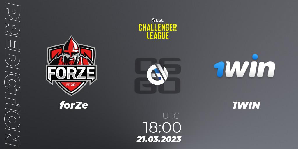 Prognoza forZe - 1WIN. 21.03.23, CS2 (CS:GO), ESL Challenger League Season 44: Europe