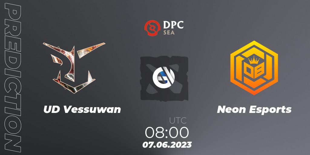 Prognoza UD Vessuwan - Neon Esports. 07.06.23, Dota 2, DPC 2023 Tour 3: SEA Division II (Lower)