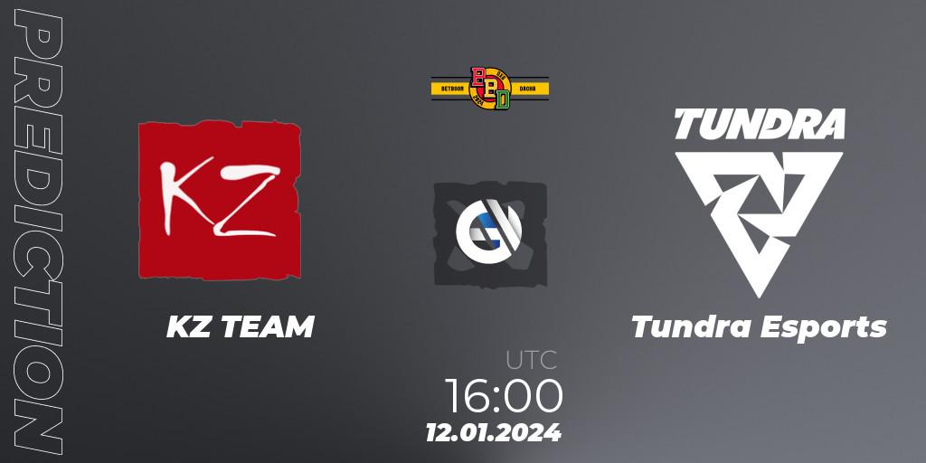 Prognoza KZ TEAM - Tundra Esports. 12.01.24, Dota 2, BetBoom Dacha Dubai 2024: WEU Closed Qualifier