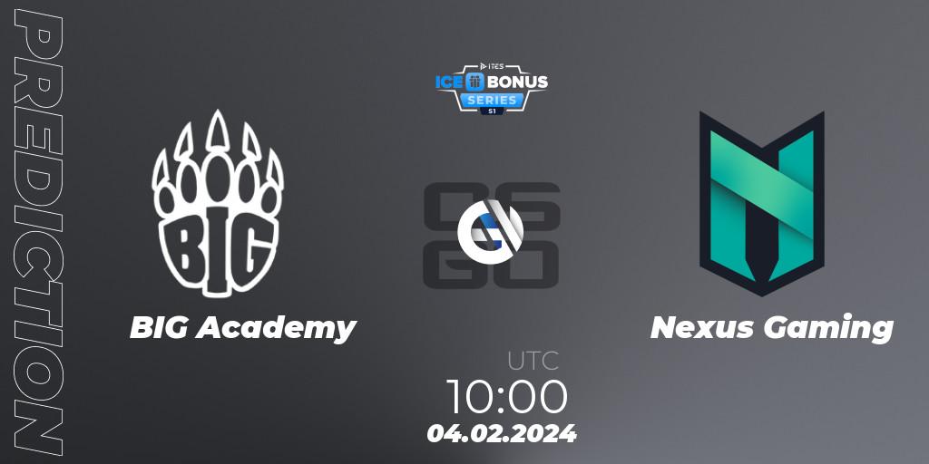 Prognoza BIG Academy - Nexus Gaming. 04.02.24, CS2 (CS:GO), IceBonus Series #1