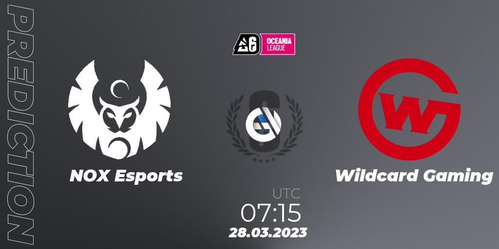 Prognoza NOX Esports - Wildcard Gaming. 28.03.23, Rainbow Six, Oceania League 2023 - Stage 1
