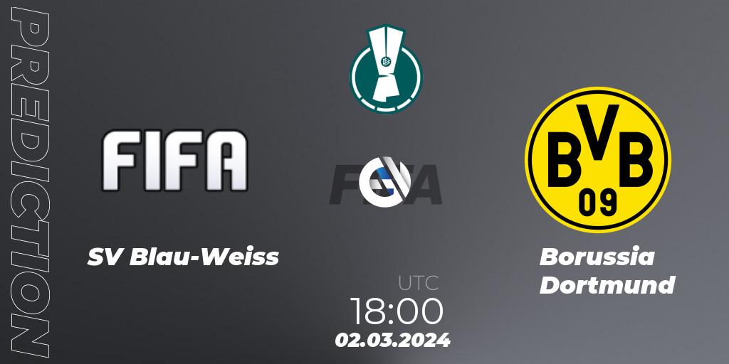 Prognoza SV Blau-Weiss - Borussia Dortmund. 02.03.24, FIFA 23, DFB-ePOKAL 2024