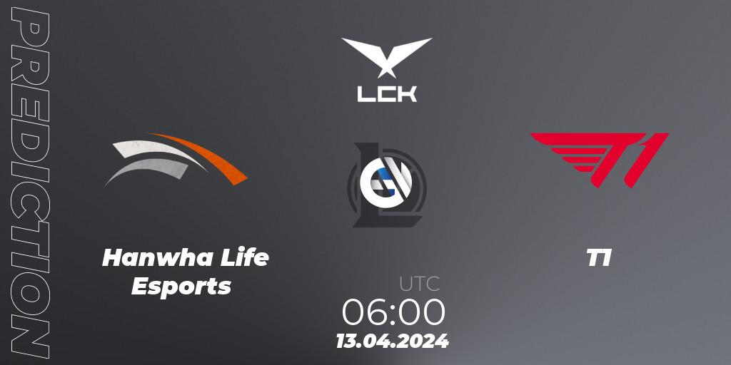 Prognoza Hanwha Life Esports - T1. 13.04.24, LoL, LCK Spring 2024 - Playoffs
