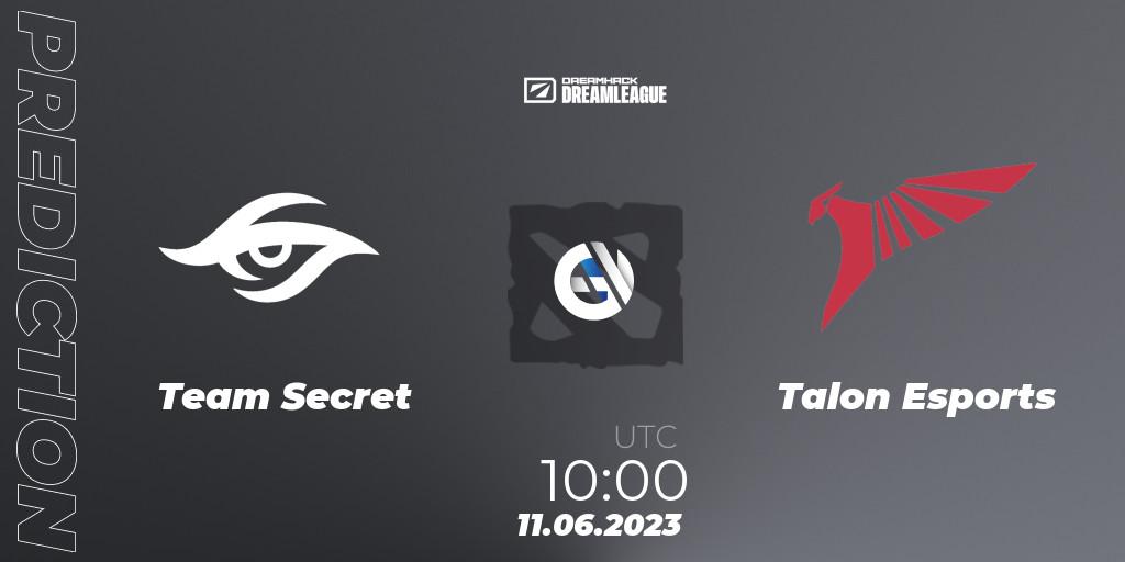 Prognoza Team Secret - Talon Esports. 11.06.23, Dota 2, DreamLeague Season 20 - Group Stage 1