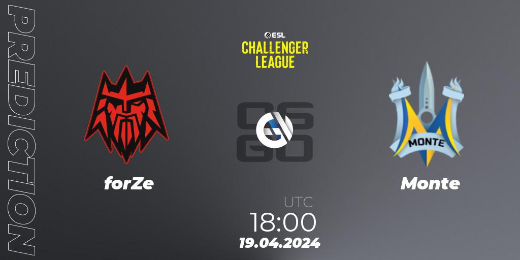 Prognoza forZe - Monte. 19.04.24, CS2 (CS:GO), ESL Challenger League Season 47: Europe