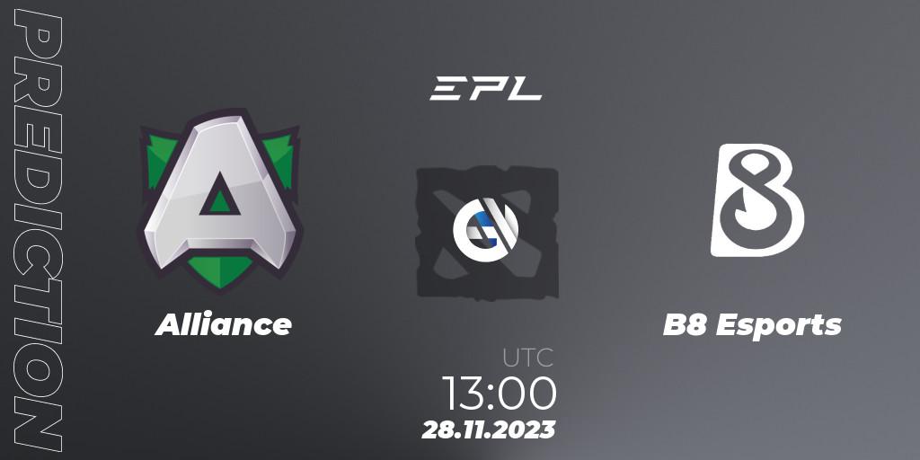 Prognoza Alliance - B8 Esports. 28.11.23, Dota 2, European Pro League Season 14
