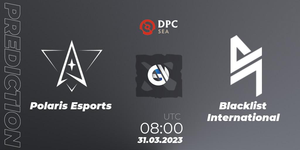Prognoza Polaris Esports - Blacklist International. 31.03.23, Dota 2, DPC 2023 Tour 2: SEA Division I (Upper)