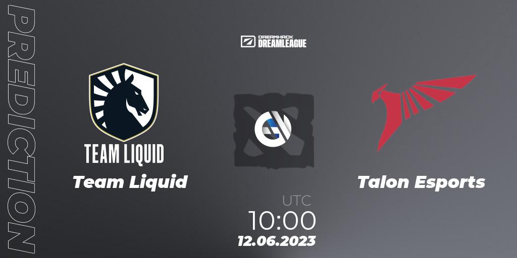 Prognoza Team Liquid - Talon Esports. 12.06.23, Dota 2, DreamLeague Season 20 - Group Stage 1