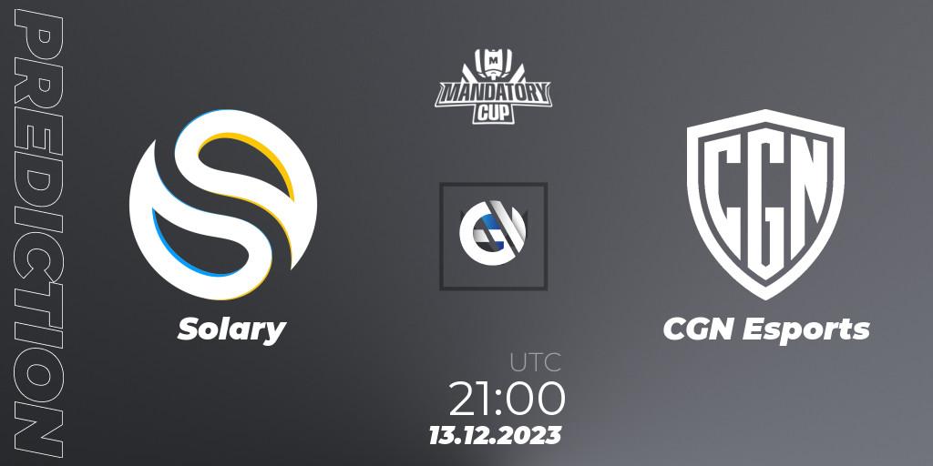 Prognoza Solary - CGN Esports. 13.12.23, VALORANT, Mandatory Cup #3