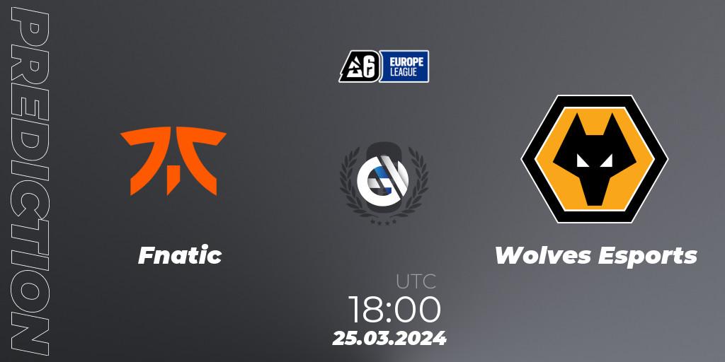 Prognoza Fnatic - Wolves Esports. 25.03.24, Rainbow Six, Europe League 2024 - Stage 1